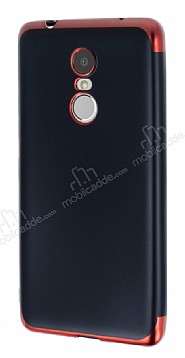 Eiroo Matte Fit Lenovo K6 Note Krmz Kenarl Siyah Silikon Klf