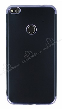 Eiroo Matte Fit Huawei P9 Lite 2017 Siyah Kenarl Siyah Silikon Klf