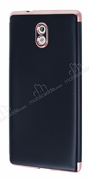 Eiroo Matte Fit Nokia 3 Rose Gold Kenarl Siyah Silikon Klf