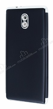 Eiroo Matte Fit Nokia 3 Silver Kenarl Siyah Silikon Klf
