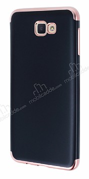 Eiroo Matte Fit Samsung Galaxy J7 Prime / J7 Prime 2 Rose Gold Kenarl Siyah Silikon Klf