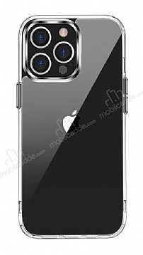 Eiroo Metal Serisi iPhone 13 Pro Max Silikon Kenarl effaf Rubber Klf