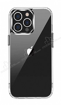Eiroo Metal Serisi iPhone 14 Pro Silikon Kenarl effaf Rubber Klf