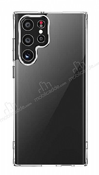 Eiroo Metal Serisi Samsung Galaxy S22 Ultra 5G Silikon Kenarl effaf Rubber Klf