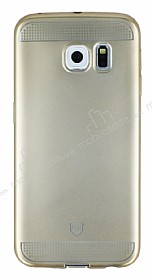 Eiroo Metallic Fit Samsung Galaxy S6 Edge Gold Silikon Klf
