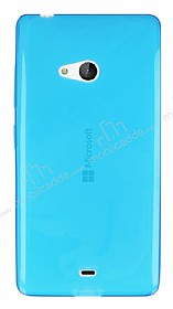 Microsoft Lumia 540 Ultra nce effaf Mavi Silikon Klf
