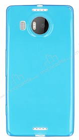 Microsoft Lumia 950 XL Ultra nce effaf Mavi Silikon Klf
