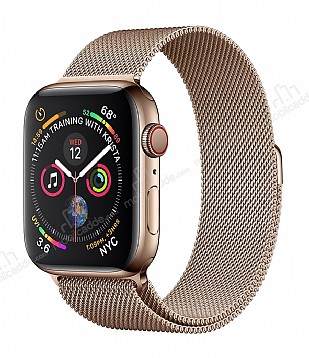 Eiroo Milanese Loop Apple Watch / Watch 2 / Watch 3 Gold Metal Kordon (38 mm)