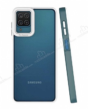 Eiroo Mima Samsung Galaxy A12 / M12 Kamera Korumal Koyu Yeil Rubber Klf