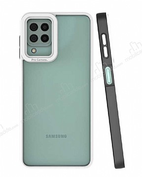 Eiroo Mima Samsung Galaxy M22 Kamera Korumal Siyah Rubber Klf