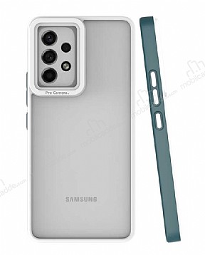 Eiroo Mima Samsung Galaxy A53 5G Kamera Korumal Koyu Yeil Rubber Klf