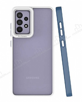 Eiroo Mima Samsung Galaxy A52 5G Kamera Korumal Lacivert Rubber Klf