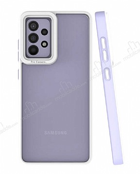 Eiroo Mima Samsung Galaxy A52 5G Kamera Korumal Lila Rubber Klf