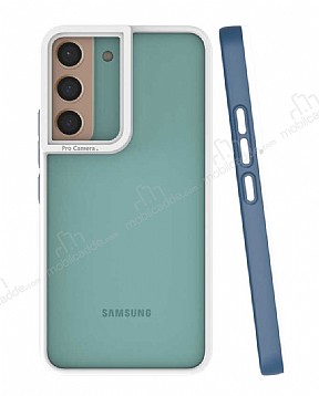 Eiroo Mima Samsung Galaxy S22 Plus 5G Kamera Korumal Lacivert Rubber Klf