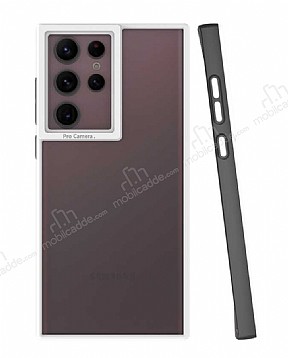 Eiroo Mima Samsung Galaxy S22 Ultra 5G Kamera Korumal Siyah Rubber Klf