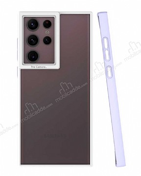 Eiroo Mima Samsung Galaxy S22 Ultra 5G Kamera Korumal Lila Rubber Klf