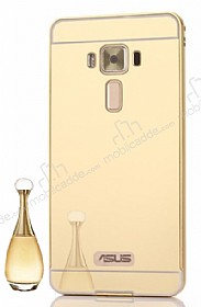 Eiroo Mirror Asus Zenfone 3 Laser ZC551KL Metal Kenarl Aynal Gold Rubber Klf