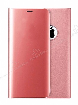 Eiroo Mirror Cover iPhone X / XS Aynal Kapakl Rose Gold Klf