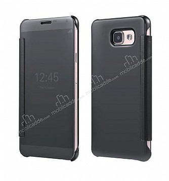 Eiroo Mirror Cover Samsung Galaxy A5 2016 Aynal Kapakl Siyah Klf