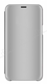 Eiroo Mirror Cover Samsung Galaxy A51 Aynal Kapakl Silver Klf