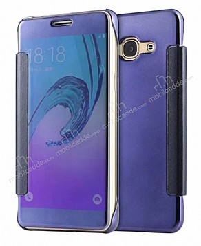 Eiroo Mirror Cover Samsung Galaxy J5 2016 Aynal Kapakl Lacivert Klf