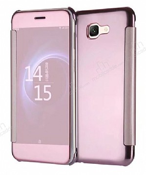Eiroo Mirror Cover Samsung Galaxy J7 Max Aynal Kapakl Rose Gold Klf