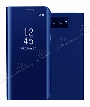 Eiroo Mirror Cover Samsung Galaxy S7 Edge Uyku Modlu Aynal Kapakl Lacivert Klf