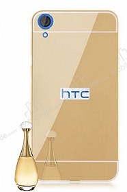 Eiroo Mirror HTC Desire 820 Metal Kenarl Aynal Gold Rubber Klf