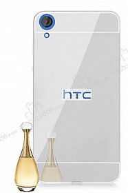 Eiroo Mirror HTC Desire 820 Metal Kenarl Aynal Silver Rubber Klf