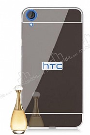Eiroo Mirror HTC Desire 820 Metal Kenarl Aynal Siyah Rubber Klf