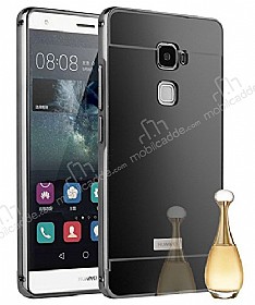 Eiroo Mirror Huawei Ascend Mate S Metal Kenarl Aynal Siyah Rubber Klf