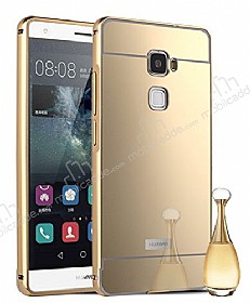 Eiroo Mirror Huawei Ascend Mate S Metal Kenarl Aynal Gold Rubber Klf