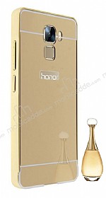 Eiroo Mirror Huawei Honor 7 Metal Kenarl Aynal Gold Rubber Klf