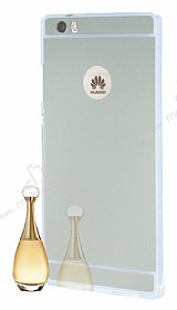 Eiroo Mirror Huawei P8 Lite Silikon Kenarl Aynal Gold Rubber Klf