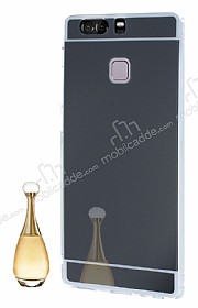Eiroo Mirror Huawei P9 Silikon Kenarl Aynal Siyah Rubber Klf