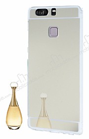 Eiroo Mirror Huawei P9 Silikon Kenarl Aynal Gold Rubber Klf