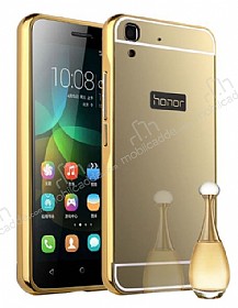 Eiroo Mirror Huawei Y6 ii Metal Kenarl Aynal Gold Rubber Klf