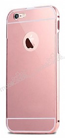 Eiroo Mirror iPhone 6 / 6S Metal Kenarl Aynal Rose Gold Rubber Klf