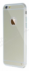 Eiroo Mirror iPhone 6 / 6S Silikon Kenarl Aynal Gold Rubber Klf