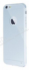 Eiroo Mirror iPhone 6 / 6S Silikon Kenarl Aynal Silver Rubber Klf