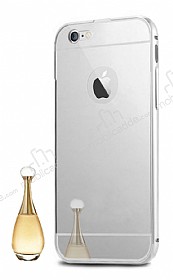 Eiroo Mirror iPhone 7 Metal Kenarl Aynal Silver Rubber Klf