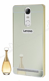 Eiroo Mirror Lenovo Vibe K5 Note Metal Kenarl Aynal Gold Rubber Klf