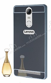 Eiroo Mirror Lenovo Vibe K5 Note Metal Kenarl Aynal Siyah Rubber Klf