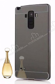 Eiroo Mirror LG G4 Stylus Metal Kenarl Aynal Siyah Rubber Klf