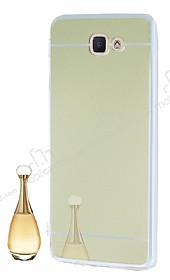 Eiroo Mirror Samsung Galaxy J5 Prime Silikon Kenarl Aynal Gold Rubber Klf