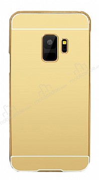 Eiroo Mirror Samsung Galaxy S9 Metal Kenarl Aynal Gold Rubber Klf