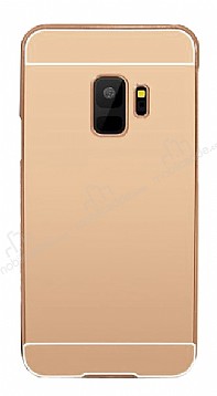 Eiroo Mirror Samsung Galaxy S9 Metal Kenarl Aynal Rose Gold Rubber Klf