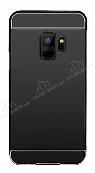 Eiroo Mirror Samsung Galaxy S9 Metal Kenarl Aynal Siyah Rubber Klf