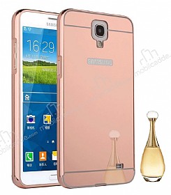 Eiroo Mirror Samsung N7500 Galaxy Note 3 Neo Metal Kenarl Aynal Rose Gold Rubber Klf