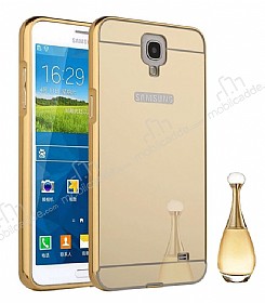 Eiroo Mirror Samsung N7500 Galaxy Note 3 Neo Metal Kenarl Aynal Gold Rubber Klf